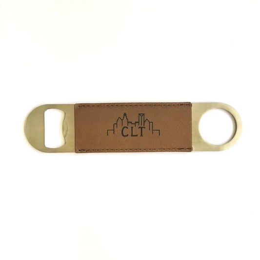 Leather-Like Bottle Opener | Charlotte Skyline