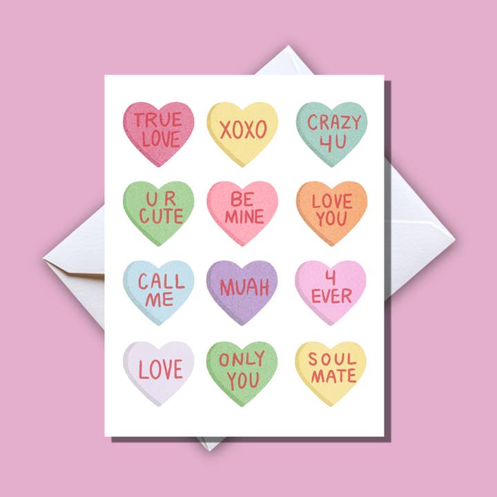 Greeting Card | Candy Hearts Valentine's Day
