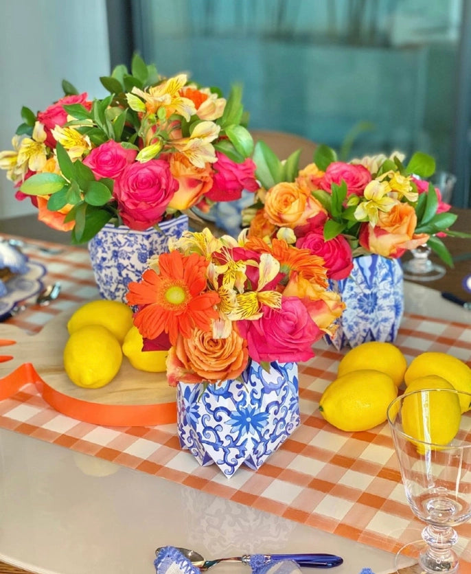 Paper Vase Wraps | Blue Chinoiserie