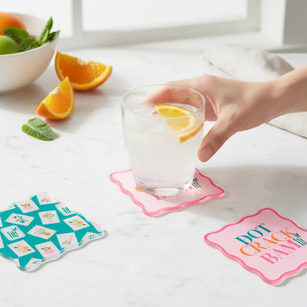 Acrylic Coaster Set | It's Mahj Time