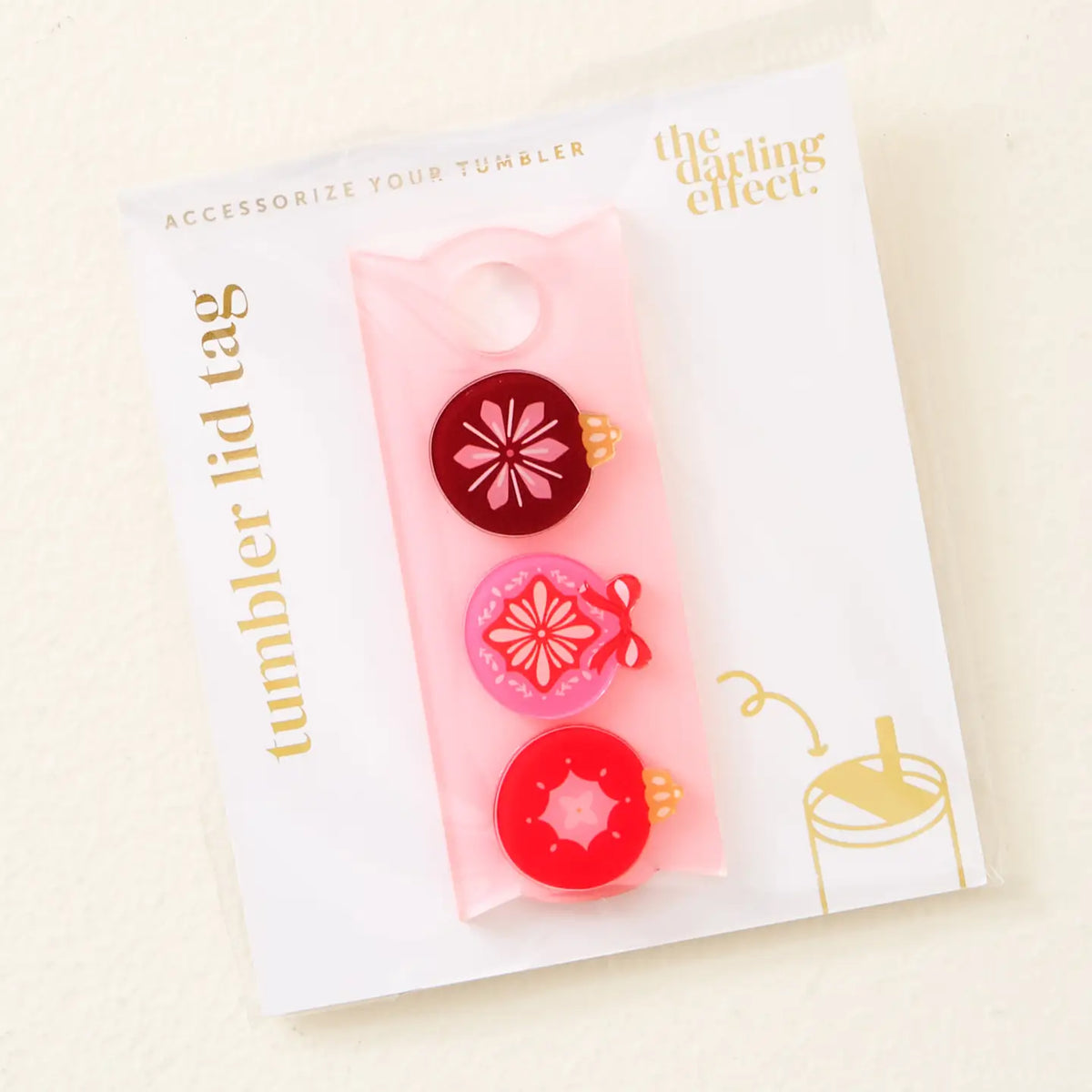 Tumbler Lid Tag | Merry Ornaments