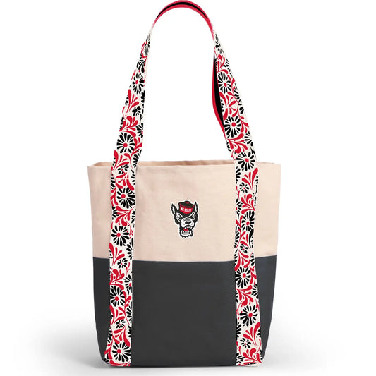 Canvas Mini Tote with Floral Straps | NC State