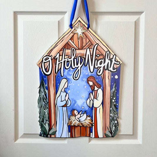 Door Hanger | O Holy Night Nativity