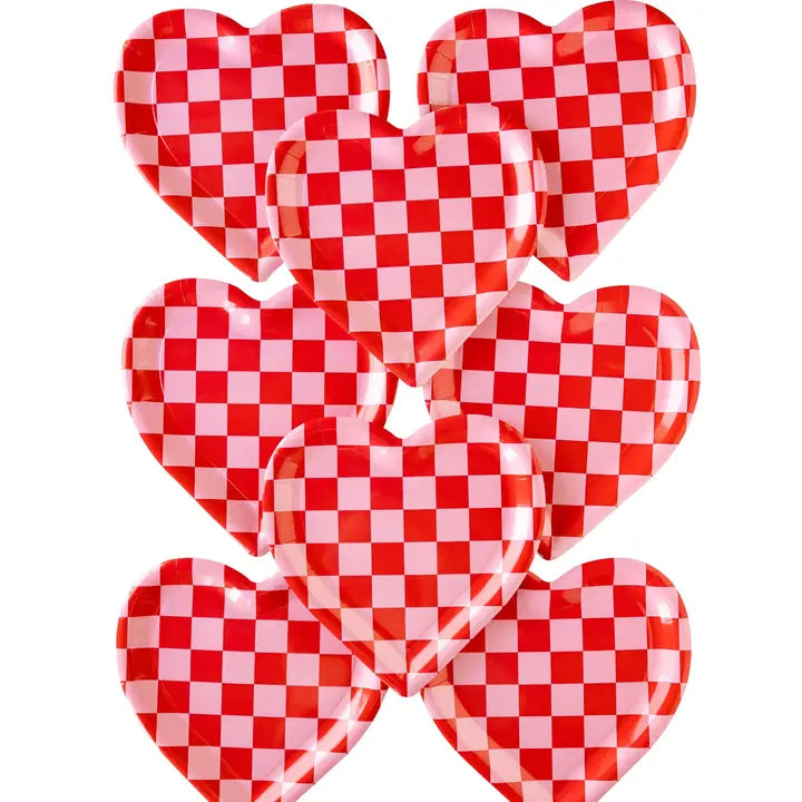 Paper Plates | Valentine's Day | Checkered Hearts