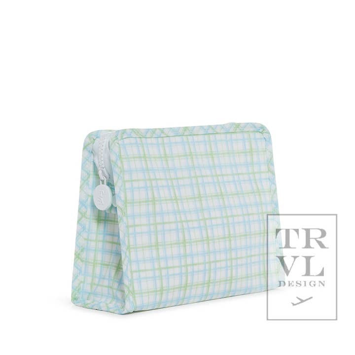 Medium Roadie Zip Pouch | Classic Green Plaid