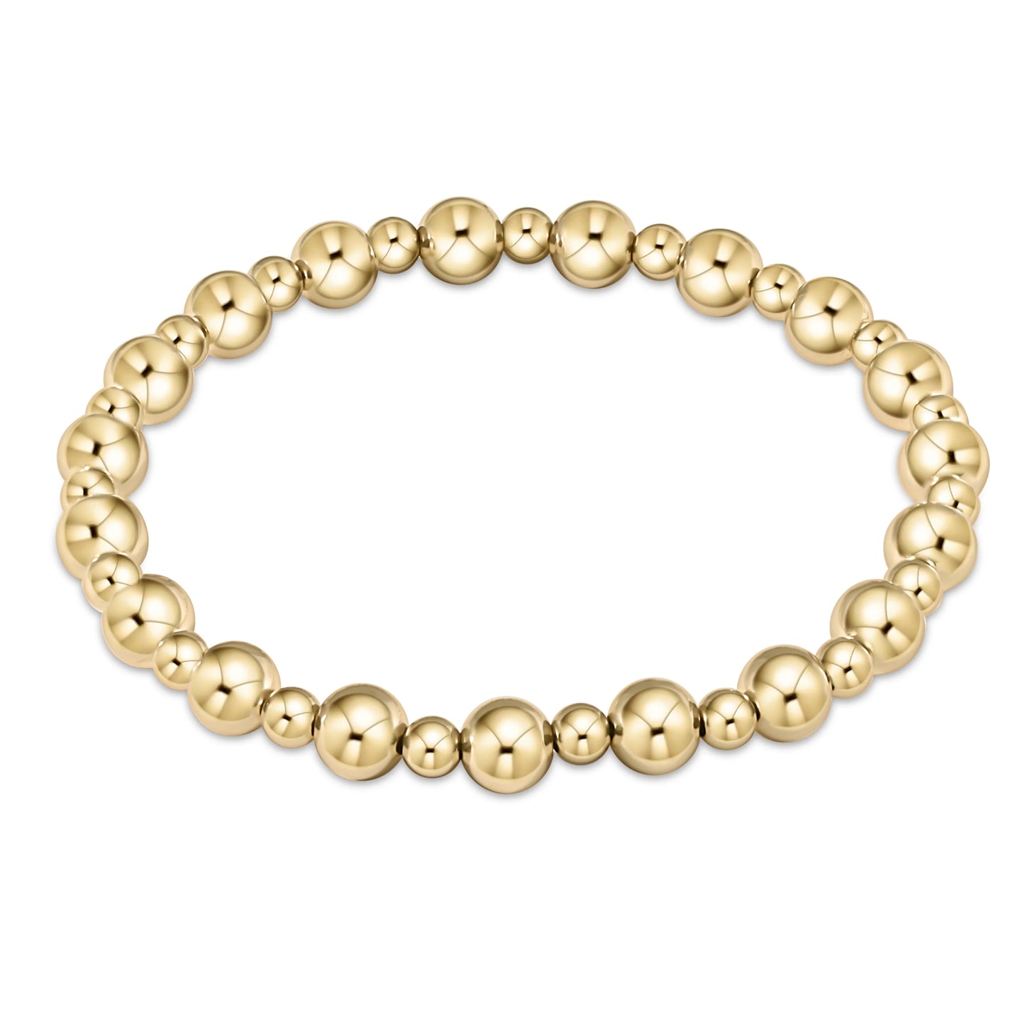 Extends | Classic Grateful Pattern 6mm Bead Bracelet | Gold