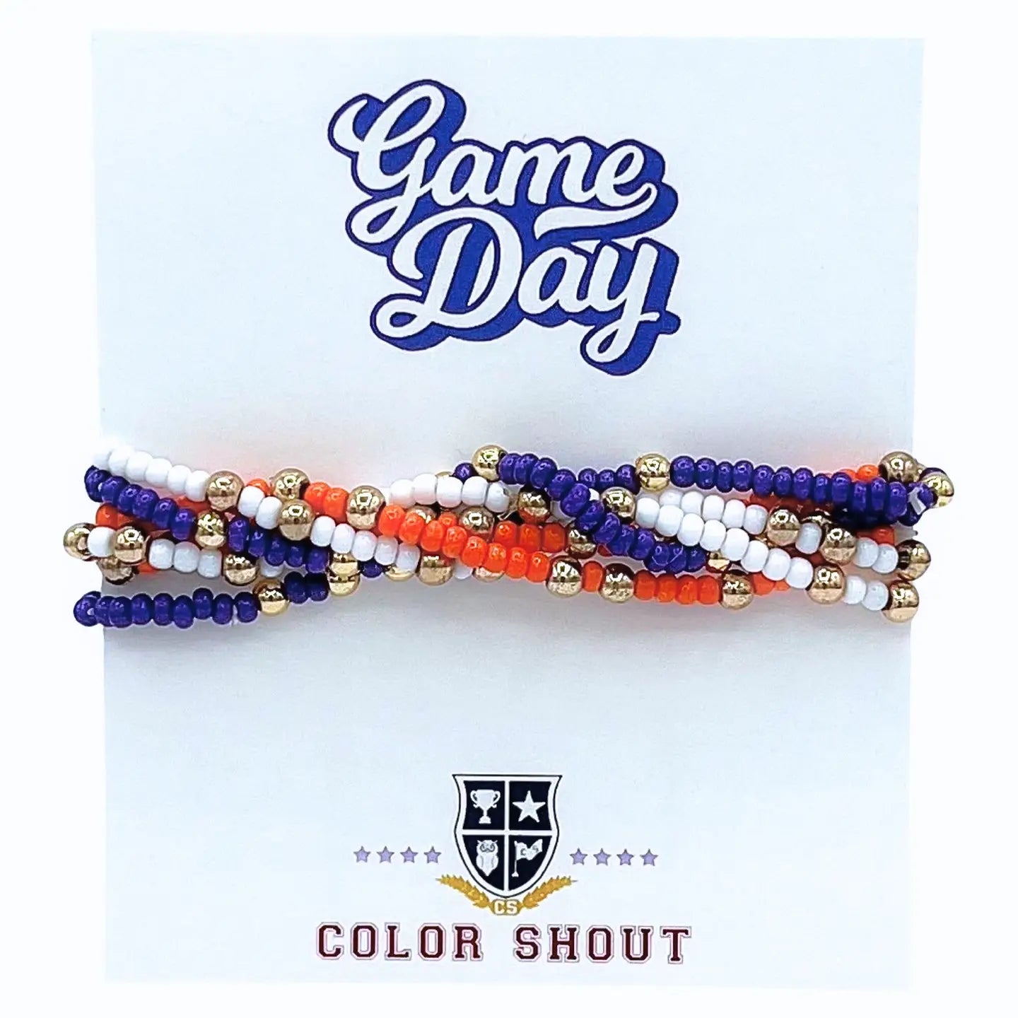 Gameday Bracelet Set | Orange/Blue/White