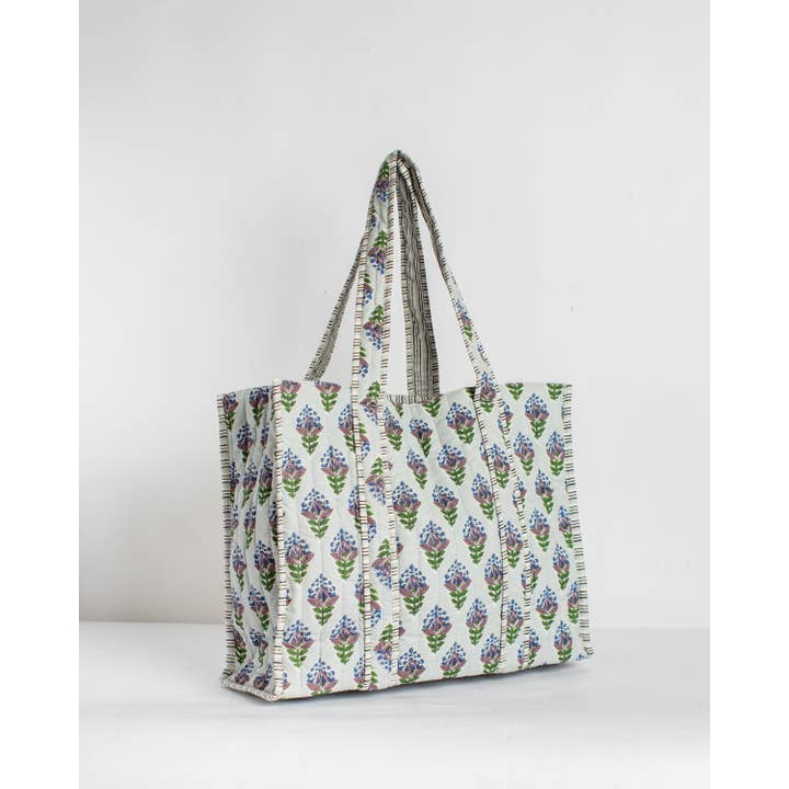 Leighton Blue Quilted Tote