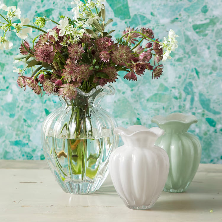 Glass Petal Medium Vase | Cream