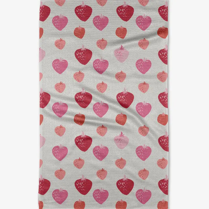 Tea Towel | Pink Strawberries