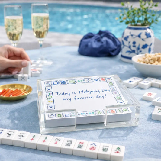 Acrylic Holder & Notepad | Preppy Mahjong