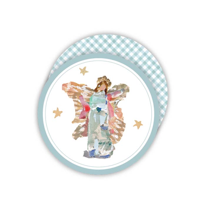 Angel Round Coasters | Blue