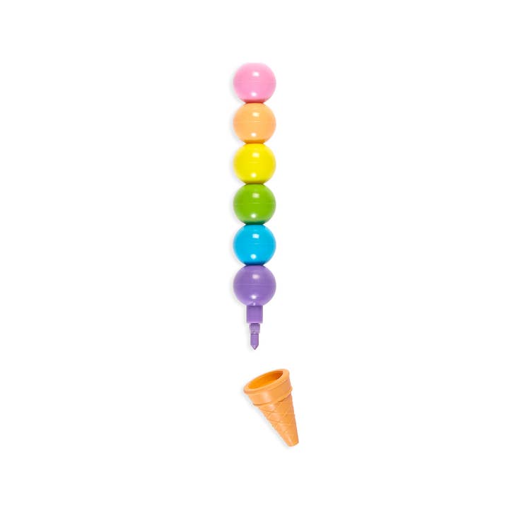 Rainbow Scoops Stacking Erasable Crayons | Vanilla Scented