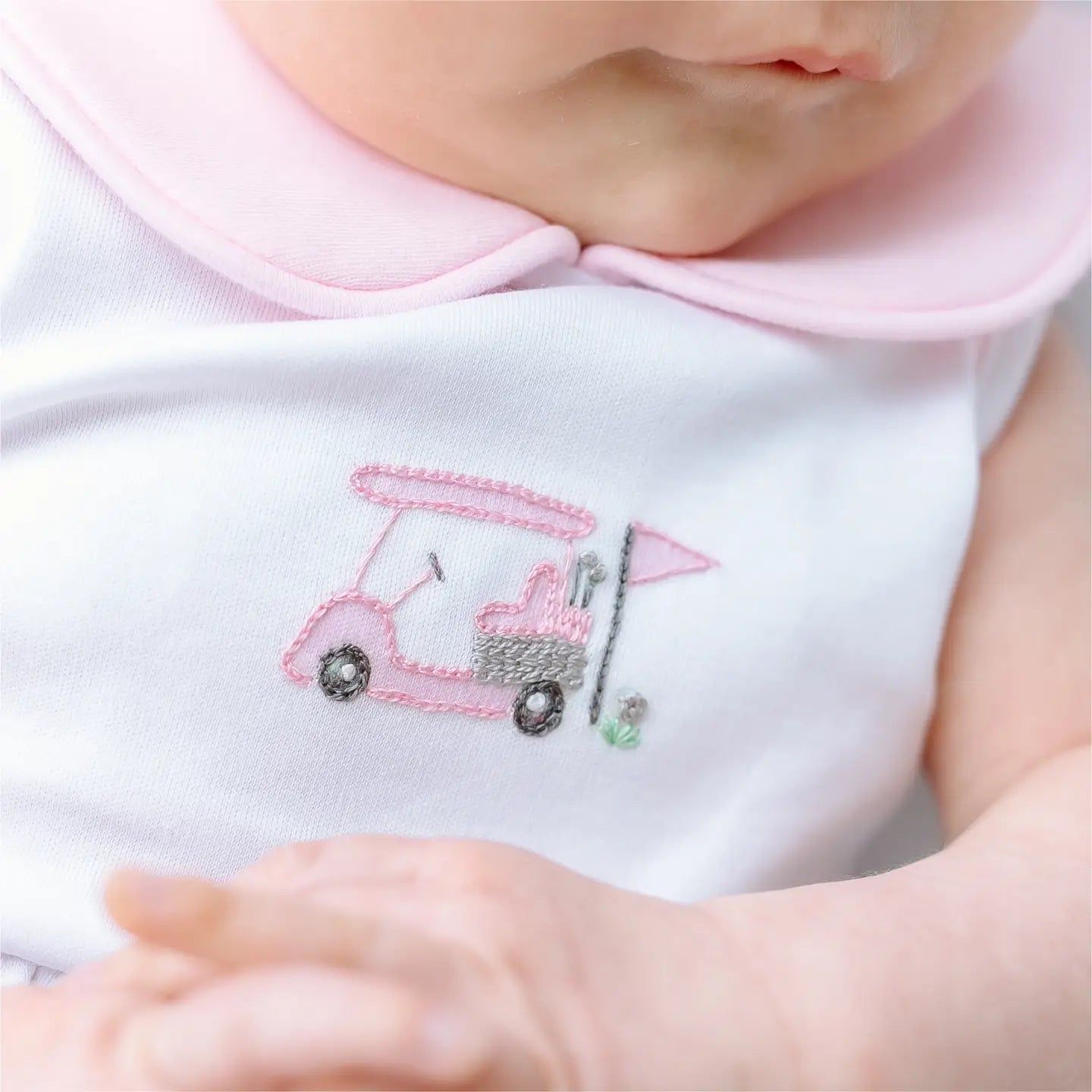 Little Golfer Collared Bubble | Pink