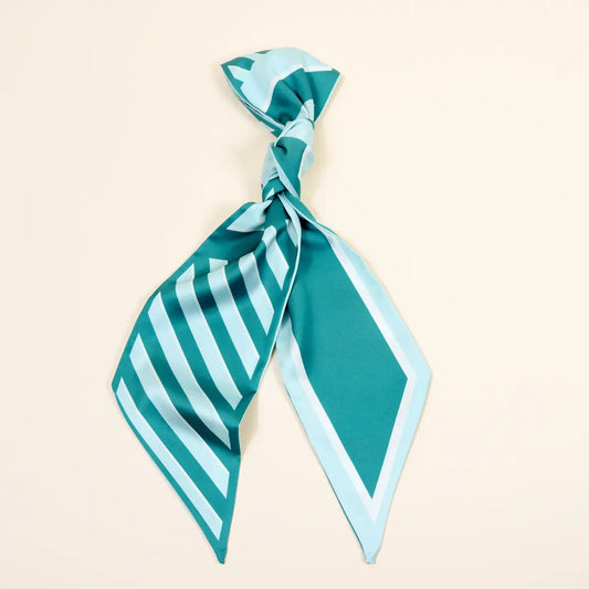 Twirl & Tie Scarf Accessory | Sicily Stripes Teal