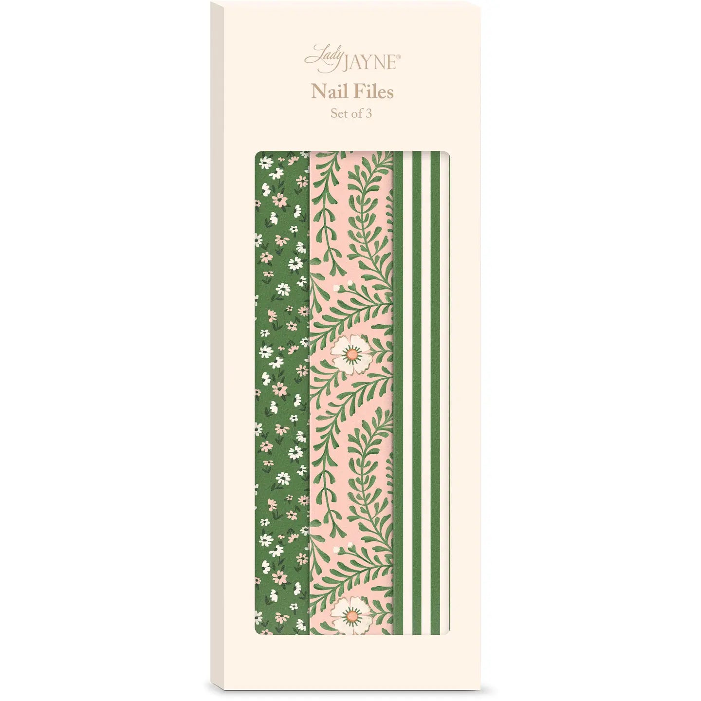 Pink/Green Floral Nail File Set