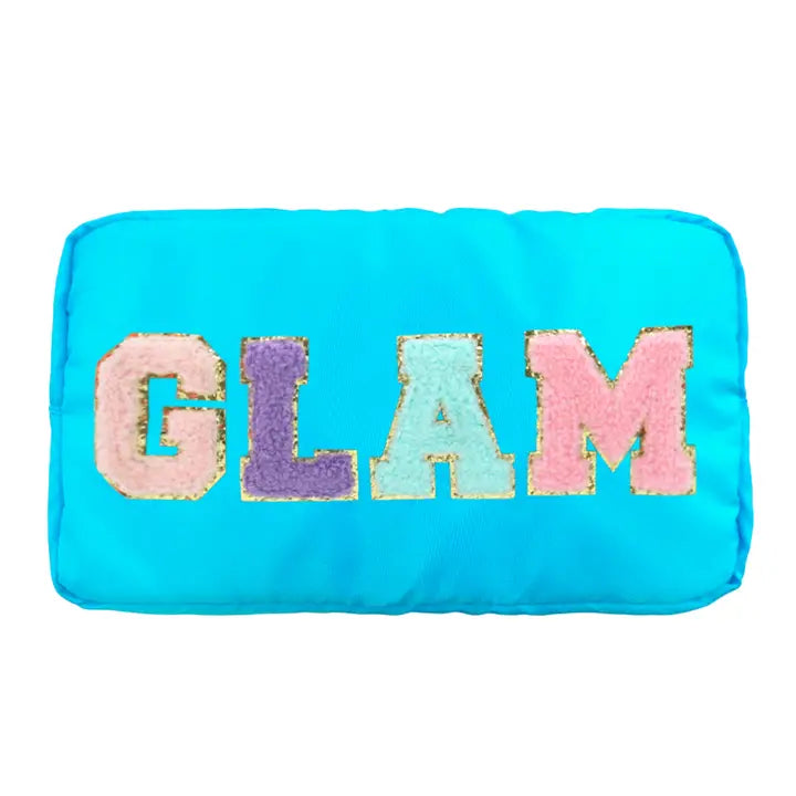 Chenille Cosmetic Bag | Blue Glam