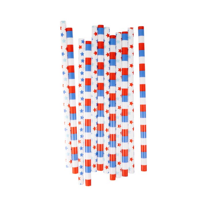 Patriotic Stars Reusable Straws