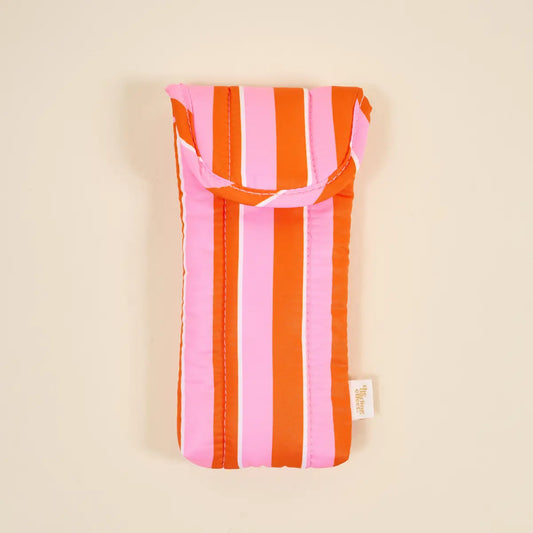 Puffy Sunglasses Case | Sicily Stripes Pink