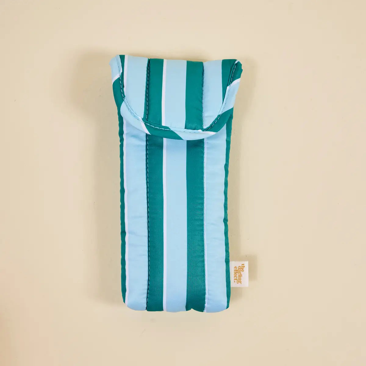 Puffy Sunglasses Case | Sicily Stripes Teal