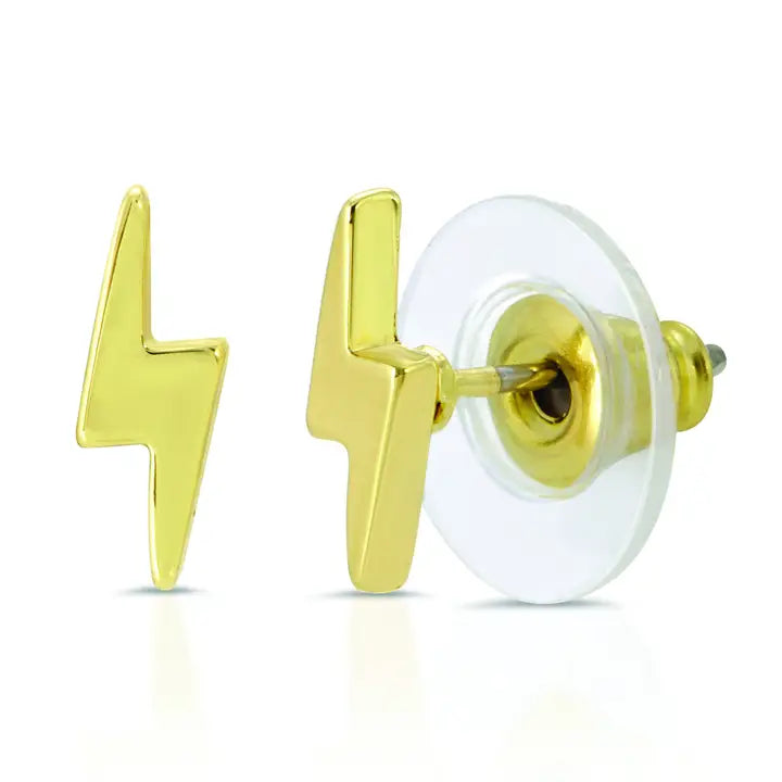 New Moon Gold Earrings | Electric Bolt