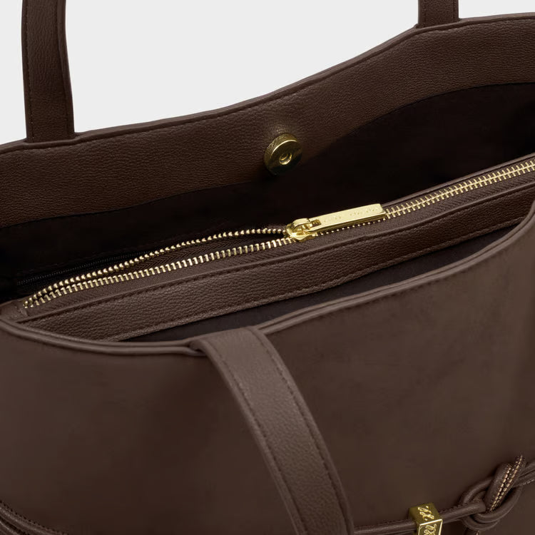Lori Tote Bag | Bitter Chocolate Suedette