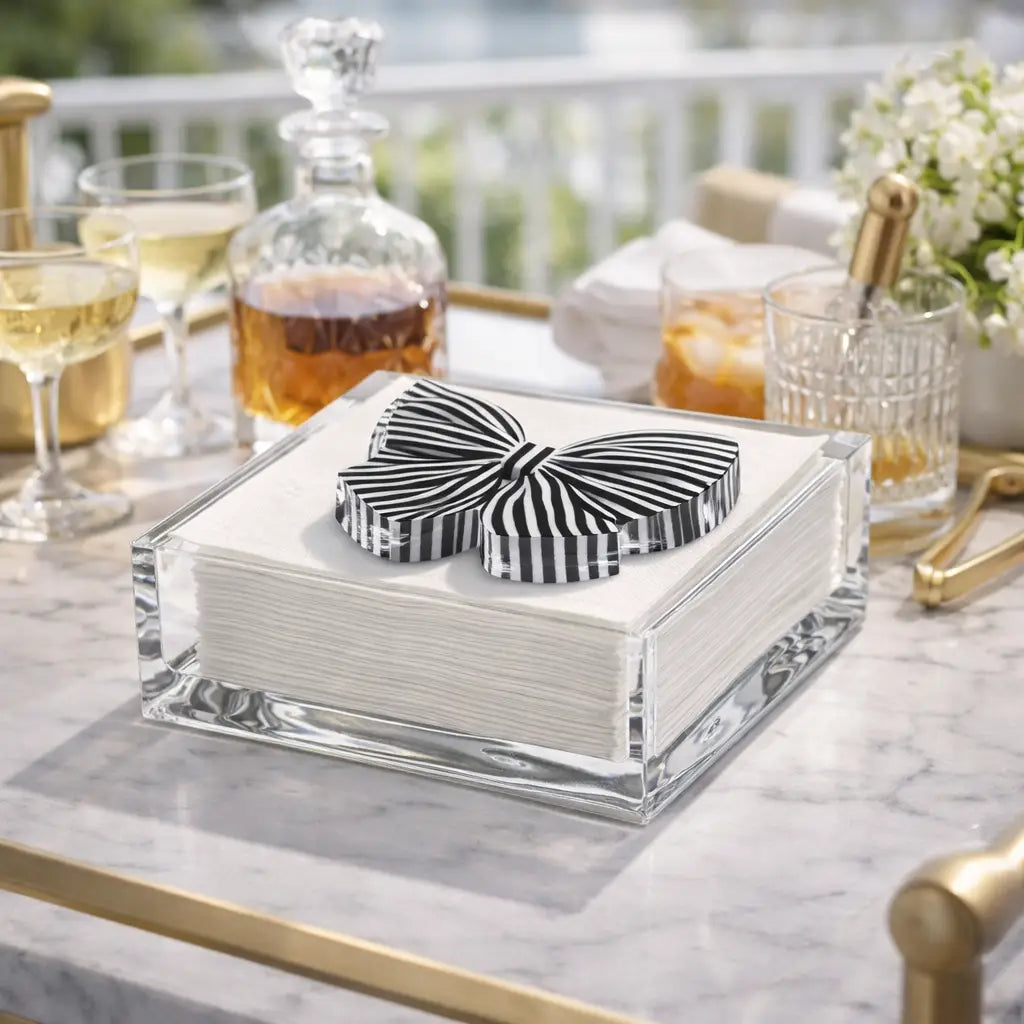 Acrylic Napkin Weight | Black Bow