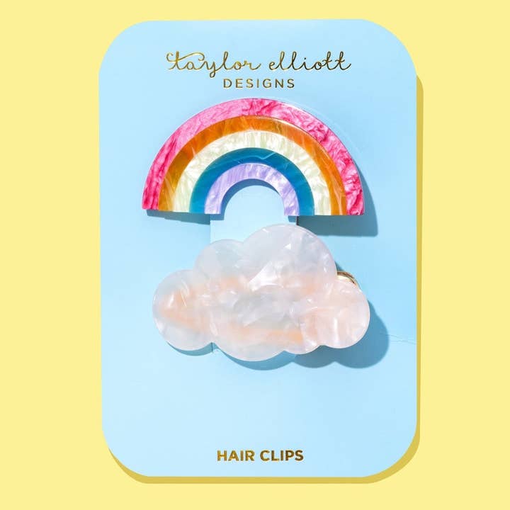 Hair Clip Set | Rainbow + Cloud