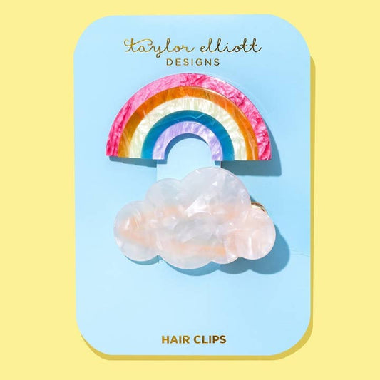 Hair Clip Set | Rainbow + Cloud