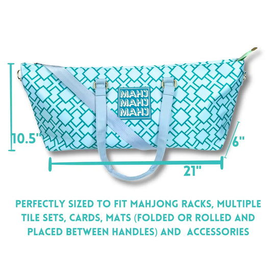 Mahjong Tote Bag | Blue & Green Stripes