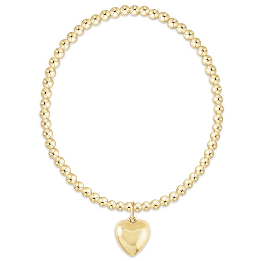 Extends | Classic Gold 3mm Bracelet | Love Plush Gold Charm