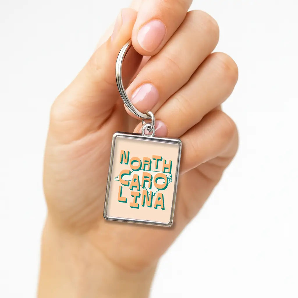 North Carolina State Love Keychain