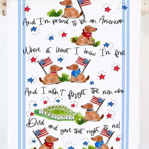 American Dog Patriotic Towel
