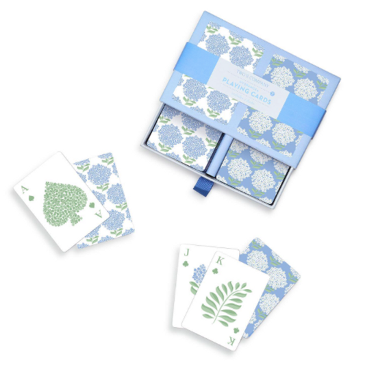 Hydrangea Double Deck Textured Playing Cards in Gift Box