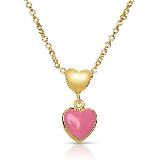Double Heart Pendant | Pink