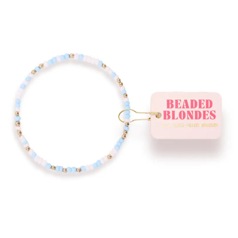 Powder Blue & Luster White Sprinkle Bracelet