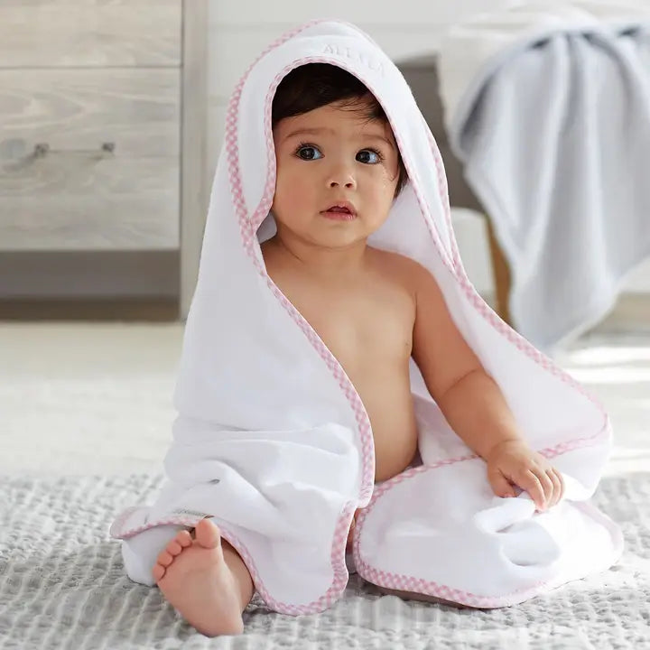 Hooded Towel | Gingham | Pink