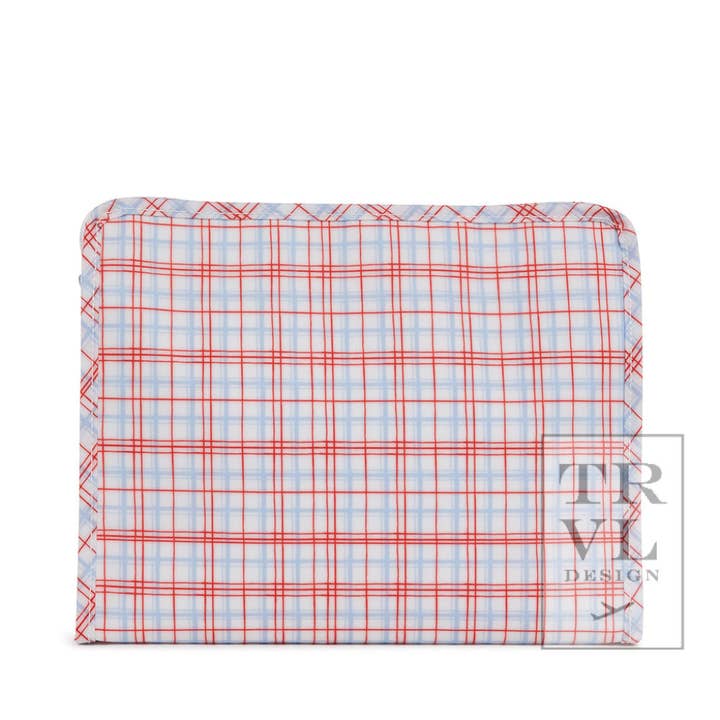 Large Roadie Zip Pouch | Classic Plaid Red
