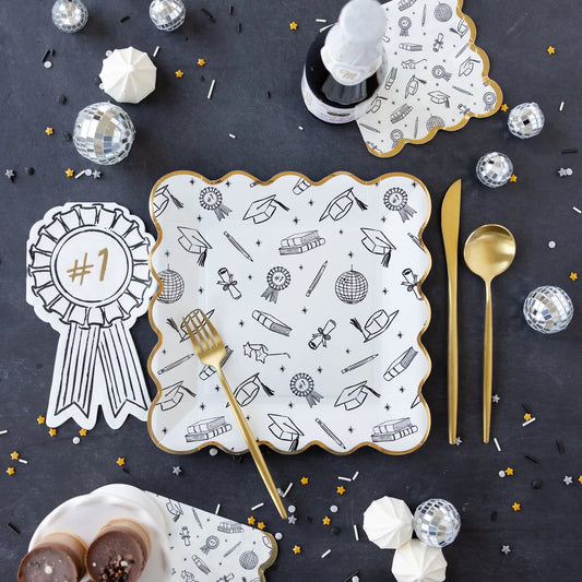 Grad Icon Foil Napkin Cocktail