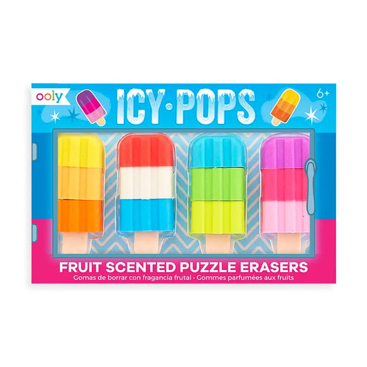 Icy Pops: Fruit Scented Puzzle Erasers (Set of 4)