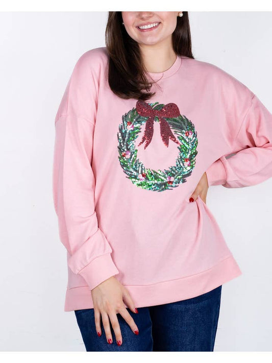 Clara Wreath Sequin Sweatshirt