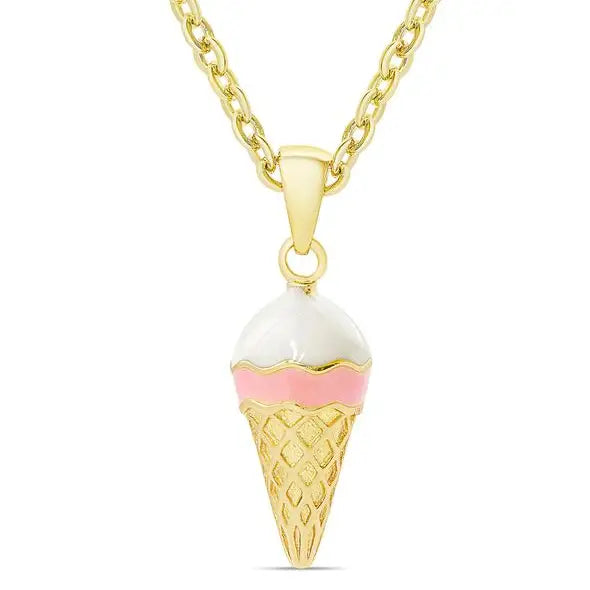 Pendant Necklace | Gold | Ice Cream Cone