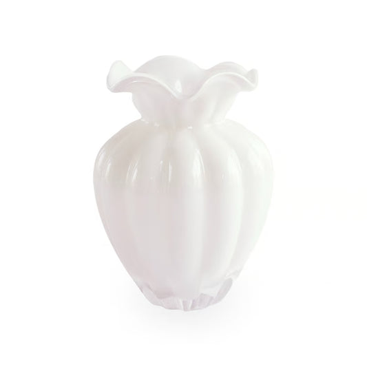Glass Petal Medium Vase | Cream
