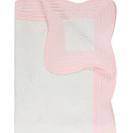 Quilted Blanket | White & Pink