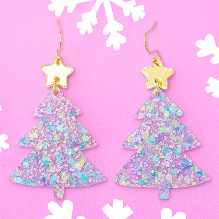 Christmas Tree Earrings | Pastel