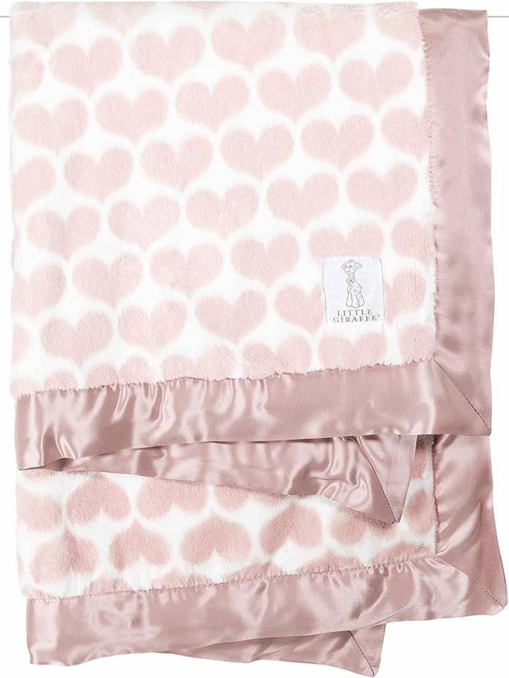 Luxe™ Heart Army Baby Blanket | Dusty Pink