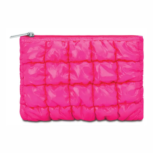 Hot Pink Shiny Puffer Pouch