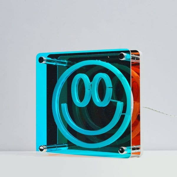 Neon Art Infinity Mirror Lights Wall & Desk Sign | Smile
