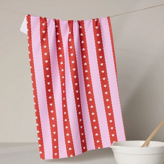 Tea Towel | Ribbon Hearts