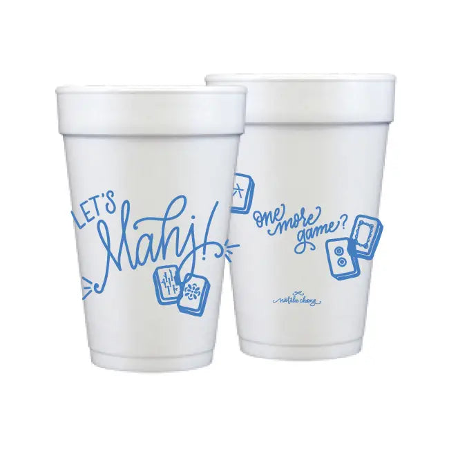 Let's Mahj! Foam Cups | Blue